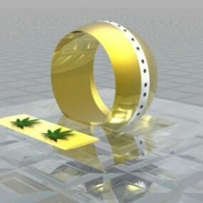 Modello 3d della decorazione dell'anello dorato