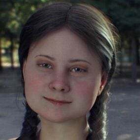 نموذج شخصية الفتاة الاسكندنافية ثلاثي الأبعاد
