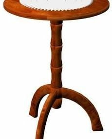 Antique Gueridon Wooden Table 3d model