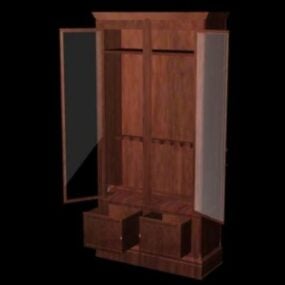 Red Wood Cabinet Rigged 3d model