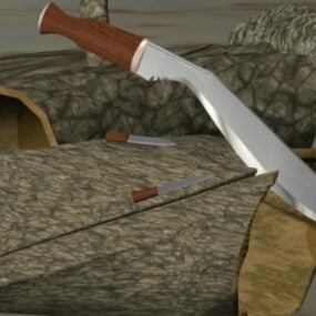 3D model zbraně Kukri s krátkým mečem