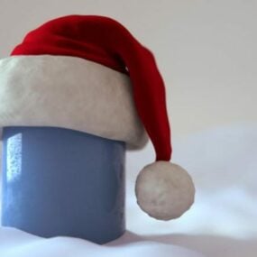 Model 3d Hiasan Krismas Topi Santa