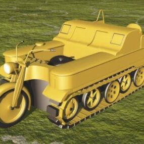 Motorcycle Tank Military Style 3d model