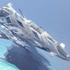 Futuristisk X rymdfarkost Alien Ship 3d-modell