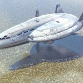 Model 3d Transportasi Pesawat Luar Angkasa Futuristik