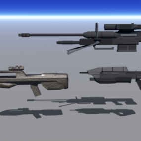 Modelo 3d de arma de armas Halo