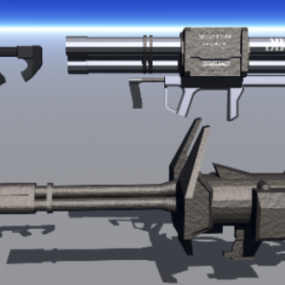 Model 3d Pistol Mesin Senjata Halo