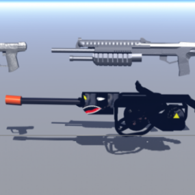 โมเดล Spy Gear Set Bullpup Gun 3d