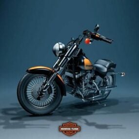 Model 3d Sepeda Motor Harley Davidson Realistis
