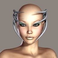 Girl Head With Armor 3d model