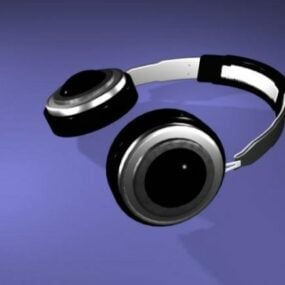 Kopfhörer Schwarz Weiß Farbe 3D-Modell