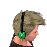 Kopfhörer-Gadget auf Mädchenkopf 3D-Modell