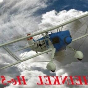 विंटेज लड़ाकू विमान हेंकेल हे51 3डी मॉडल