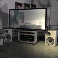 Stereo multimedia tv-systeem 3D-model