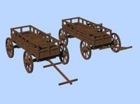 Farm Wagon Set 3d model