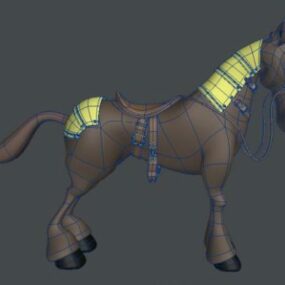 Modelo 3d de animal de desenho animado de cavalo