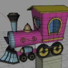 Style de dessin animé de véhicule de train à vapeur