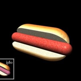 Хот-дог на хлібі 3d модель