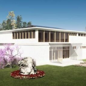 3д модель современного дизайна дома