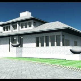 3д модель дома на крыше в современном стиле