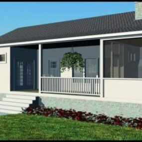 Landhus med verandaer 3d-model