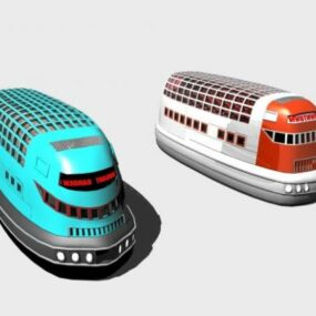 ホバーバスの未来的な乗り物3Dモデル