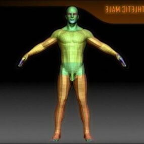Athletischer Mann, menschliches Charakter-3D-Modell