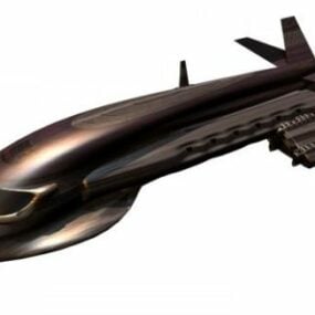Modello 3d della navicella spaziale Scifi Dragonfly
