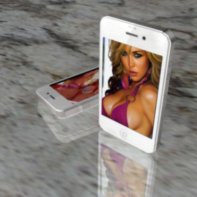 Modelo 4d del teléfono inteligente Apple Iphone 3 blanco