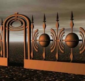 Stylist Iron Curved Gate 3d model