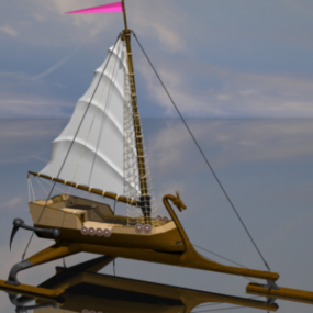 Modelo 3d de barco à vela antigo
