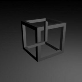 Modello 3d di forma astratta del cubo impossibile