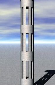 Modelo 3d de coluna grega clássica de construção