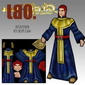 Initiate Man Medieval Character 3d-modell