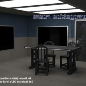 Masa ve Sandalyeli Toplantı Odası 3D modeli
