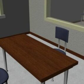Pokój przesłuchań ze stołem Model 3D