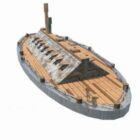 Vintage krigsskib jernbeklædt