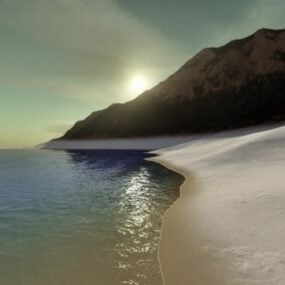 Τρισδιάστατο μοντέλο τοπίου παραλίας με άμμο