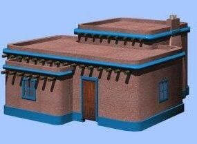 3d модель будинку в пустелі