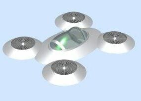 Model 3d Pesawat Drone Futuristik