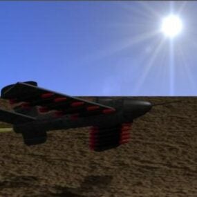 Tryskový stíhač létající na 3D modelu Sky Dome