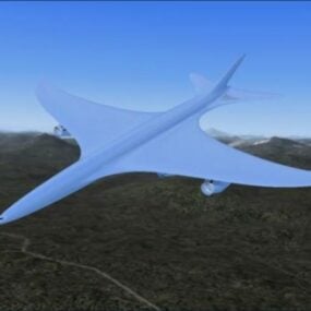 Model 3D Pesawat Jet Streamliner