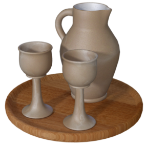 Porcelain Jug Cup And Tray 3d model