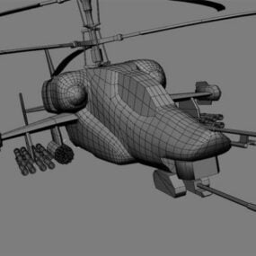 Hélicoptère soviétique russe Ka58 modèle 3D