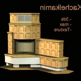 Kachlová stavba komína 3D model
