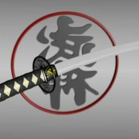 Kinesisk Wushu Hook Sword Weapon 3d-model