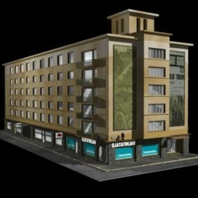 Modelo 3d de prédio de escritórios de seis andares