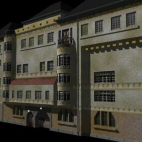 Old Office Station Building 3d model