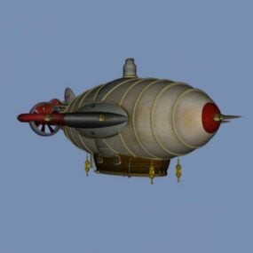 Fantasy Fat Zeppelin Airplane 3d-model