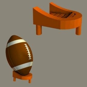 Rugby Ball Sport Accessories 3D-malli